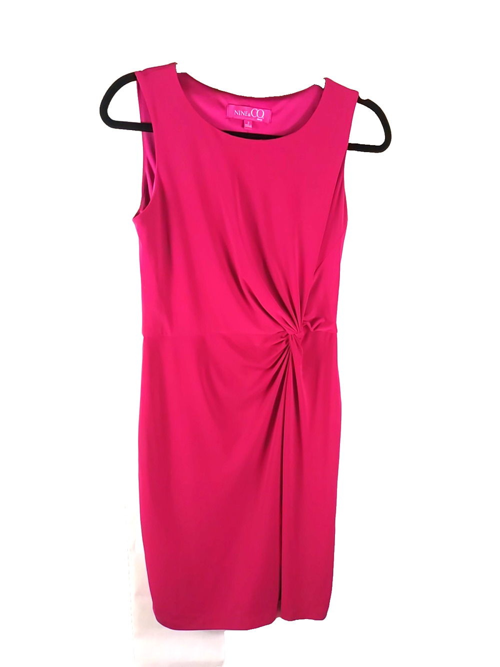 Nine & Co Women's Dress Red Sleeveless Body Con Size 2 Slinky Summer Rouching